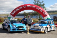 Elfyn Evans (GBR) M-Sport WRC driver and Gee Atherton (GBR)