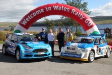 Elfyn Evans (GBR) M-Sport WRC driver, Ben Taylor (GBR) Managing Director dayinsure Wales Rally GB, Dennis Ryan (GBR) Founder and Chairman Dayinsure, Chris Ingram (GBR) Opel Motorsport Driver