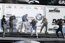BMW Continetal tyres podium, Cameron Cassels / Trent Hindman Bodymotion Racing Porsche Cayman GT4