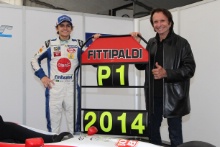 Pietro Fittipaldi (BRA) MGR Motorsport Formula Renault 2014 Champion and Emerson Fittipaldi (BRA)