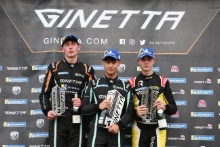 Luke Watts - R Racing Ginetta Junior, Sonny Smith - R Racing Ginetta Junior, William Macintyre - Elite Motorsport Ginetta Junior