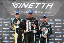 Joseph Warhurst - Elite Motorsport Ginetta Junior, Josh Rowledge - R Racing Ginetta Junior, Sonny Smith - R Racing Ginetta Junior