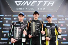 Luca Hopkinson - R Racing Ginetta Junior - Freddie Slater - R Racing Ginetta Junior  - Mckenzie Douglass - Elite Motorsport Ginetta Junior