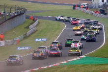 start of the race Max Bird - EXCELR8 Motorsport MINI leads