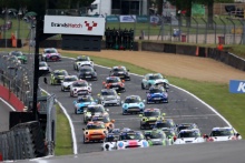 start of the race Max Bird - EXCELR8 Motorsport MINI leads